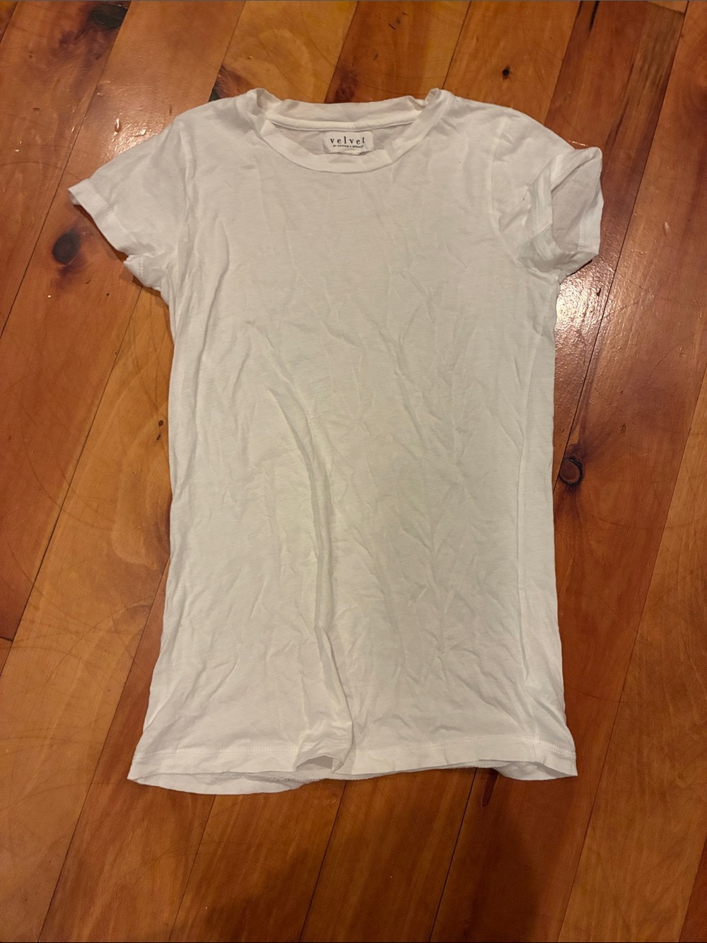 Velvet White Short Sleeve Girls' Tee